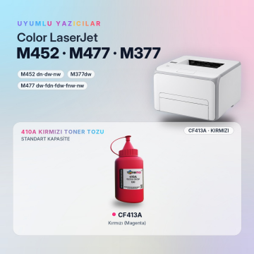 Hp 410A CF413A Toner Tozu Kırmızı 120GR / Color LaserJet Pro M452 / M477 / M377