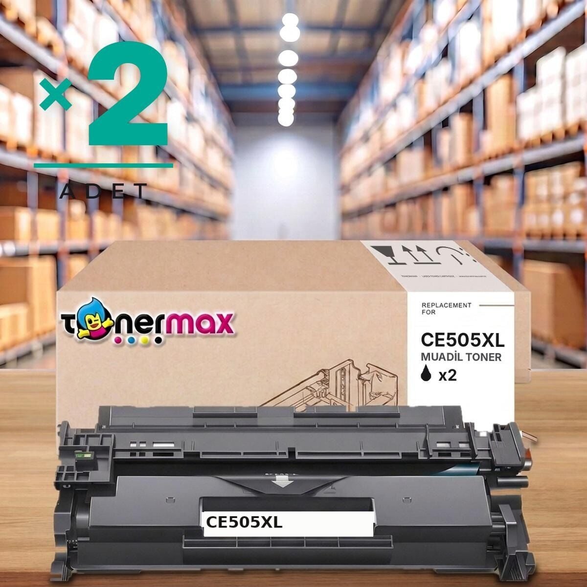 HP CE505XL Muadil Toner 2'li Paket / P2030 / P2035 / P2050 / P2055
