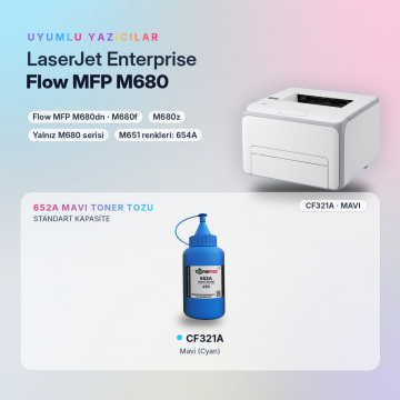 Hp 652A CF321A Toner Tozu Mavi 450GR / Color LaserJet Enterprise M651 / Flow MFP M680