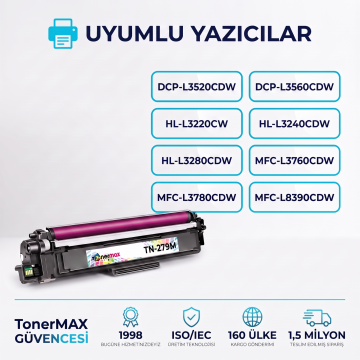 Brother TN-279 Muadil Toner Kırmızı- Çipli / DCP-L3520CDW / L3560CDW / HL-L3220CW / L3240CDW / L3280CDW / MFC-L3720CDW / L3760CDW / L3755CDW / L3780CDW / L8390CDW