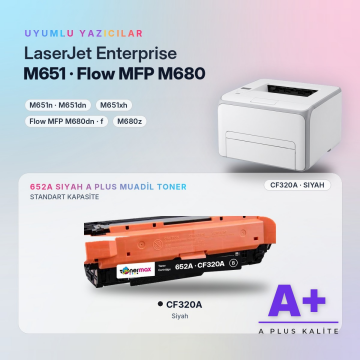Hp 652A CF320A Siyah Muadil Toner A Plus / Color LaserJet Enterprise M651 / Flow MFP M680