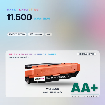 Hp 652A CF320A Siyah Muadil Toner AA Plus / Color LaserJet Enterprise M651 / Flow MFP M680