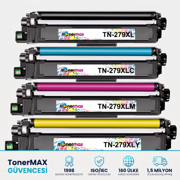 Brother TN-279XL Muadil Toner 2'li Set + Siyah Hediye (9 Toner) - Yüksek Kapasite- Çipli / DCP-L3520CDW / L3560CDW / HL-L3220CW / L3240CDW / L3280CDW / MFC-L3720CDW / L3760CDW / L3755CDW / L3780CDW / L8390CDW