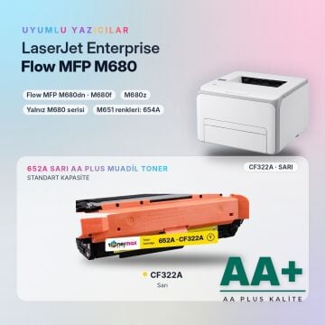 Hp 652A CF322A Sarı Muadil Toner AA Plus / Color LaserJet Enterprise M651 / Flow MFP M680