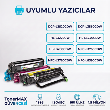Brother TN-279XL Muadil Toner 5 Set + Drum Ünitesi (20 Toner + Drum) - Yüksek Kapasite- Çipli / DCP-L3520CDW / L3560CDW / HL-L3220CW / L3240CDW / L3280CDW / MFC-L3720CDW / L3760CDW / L3755CDW / L3780CDW / L8390CDW