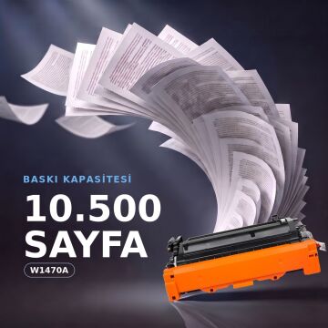 HP W1470A Çipli Muadil Toner 10'lu Paket / M610 / M611 / M612 / M634 / M635 / M636