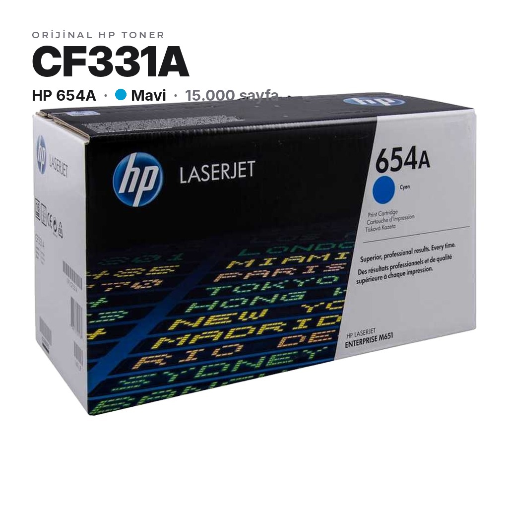 TonerMAX® HP 654A Mavi Orijinal Toner