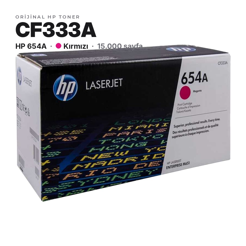 HP 654A CF333A Kırmızı orijinal toner