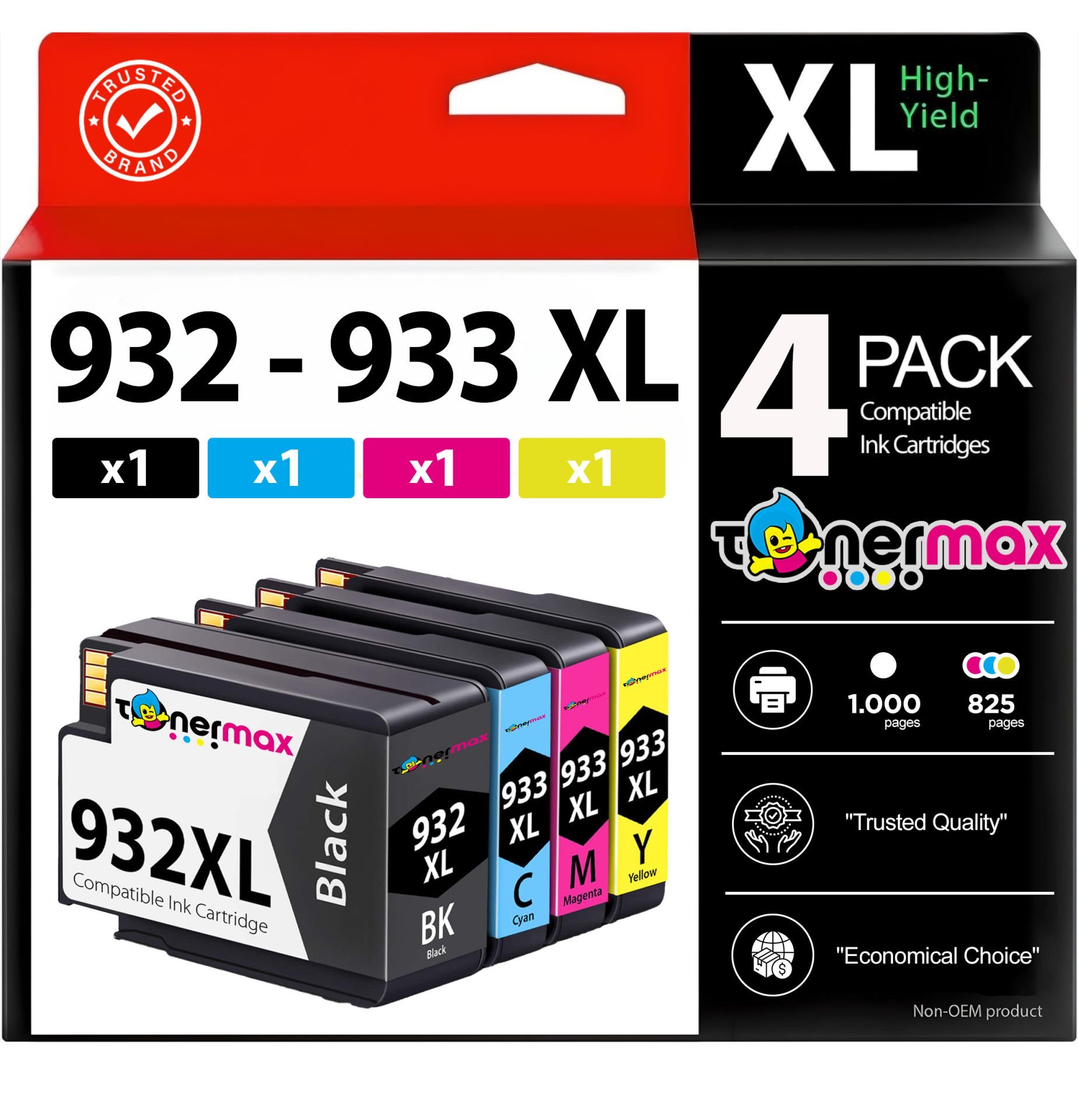HP 932XL / 933XL Muadil Kartuş Set  /6100 /6700 /7110 /7610 /7612