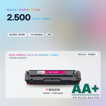 Hp 222X W2223X Kırmızı Muadil Toner AA Plus / Color LaserJet Pro 3201 / 3204 / 3288 / 3303 / 3388