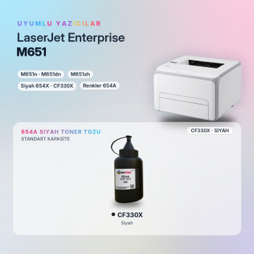 Hp 654A CF330X Toner Tozu Siyah 555GR / Color LaserJet Enterprise M651
