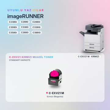 Canon C-EXV21 Kırmızı Muadil Toner - Çipli / IR-C2380i / C2880 / C2880i / C3080i / C3380 / C3380i / C3580i / C3880 / C3880i
