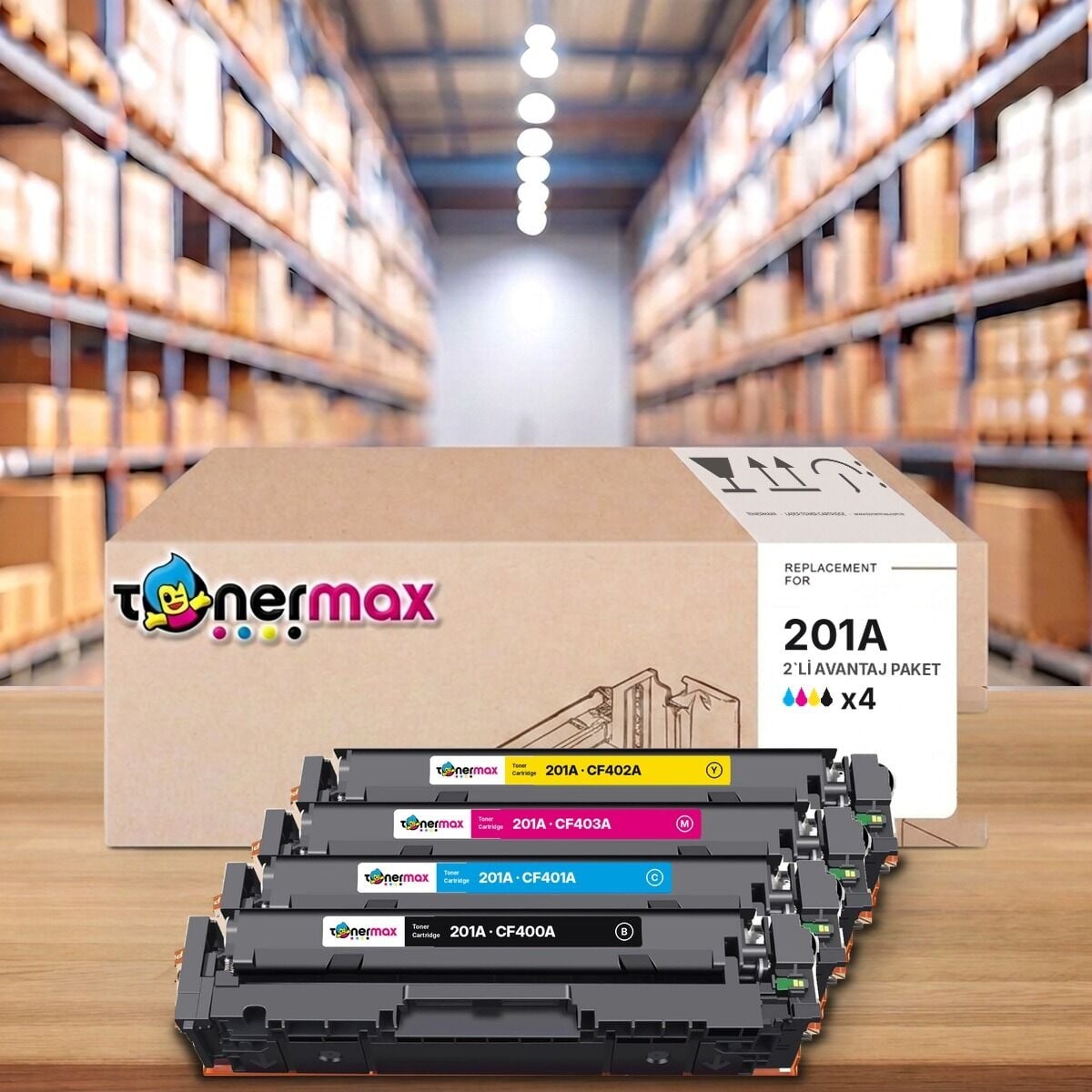 TonerMAX® 201A CMYK 2'li Avantaj Paket + 1 Siyah Hediye Muadil Toner Takımı