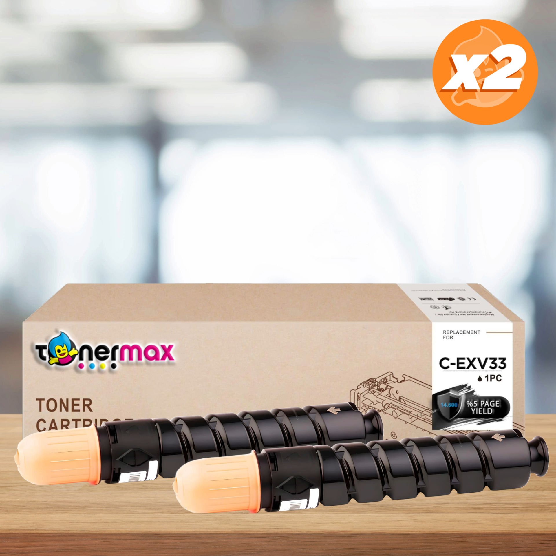 Canon C-EXV33 Muadil Toneri 2'li Paket / IR2520 / IR2520i / IR2525 / IR2525i / IR2530 / IR2530i