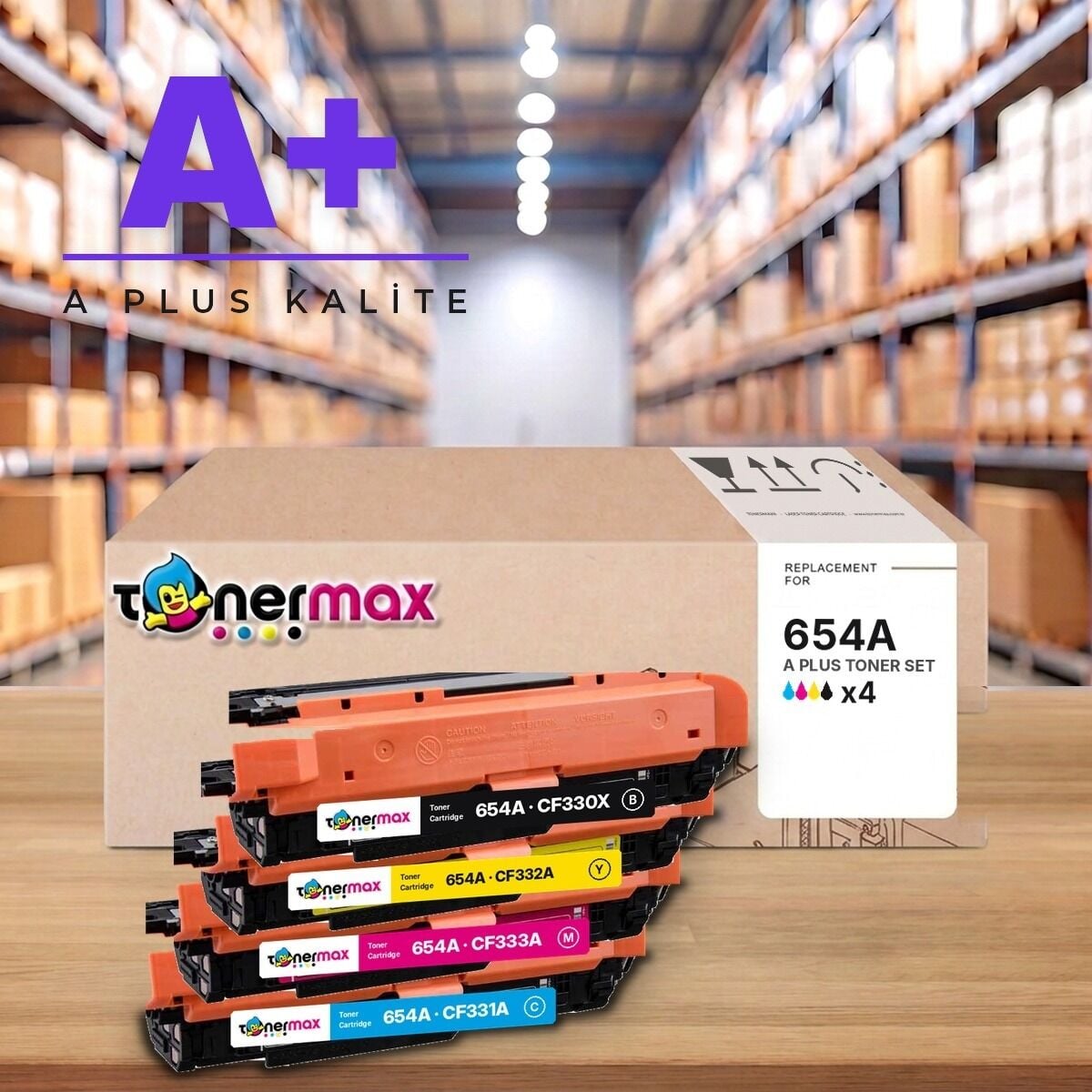 HP 654A CMYK A Plus muadil toner seti