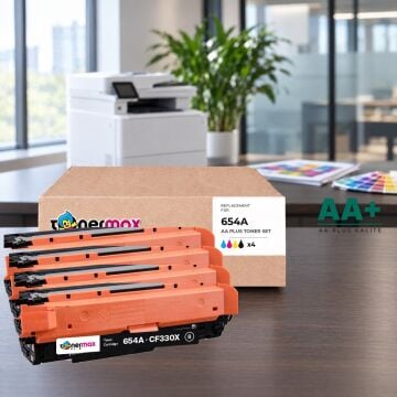 Hp 654A CMYK Muadil Toner Seti AA Plus / Color LaserJet Enterprise M651 / CF331A / CF332A / CF333A