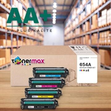 Hp 654A CMYK Muadil Toner Seti AA Plus / Color LaserJet Enterprise M651 / CF331A / CF332A / CF333A