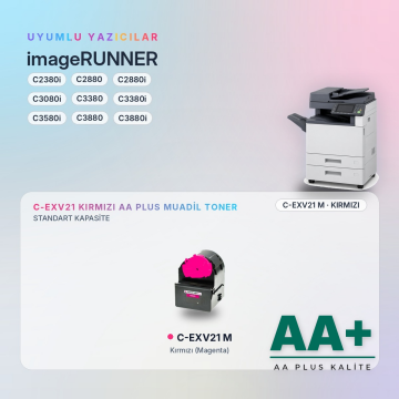Canon C-EXV21 Kırmızı Muadil Toner AA Plus / IR-C2380i / C2880 / C2880i / C3080i / C3380 / C3380i / C3580i / C3880 / C3880i