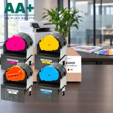Canon C-EXV21 CMYK Muadil Toner Seti AA Plus / IR-C2380i / C2880 / C2880i / C3080i / C3380 / C3380i / C3580i / C3880 / C3880i