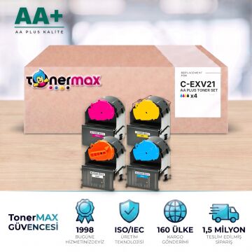 Canon C-EXV21 CMYK Muadil Toner Seti AA Plus / IR-C2380i / C2880 / C2880i / C3080i / C3380 / C3380i / C3580i / C3880 / C3880i
