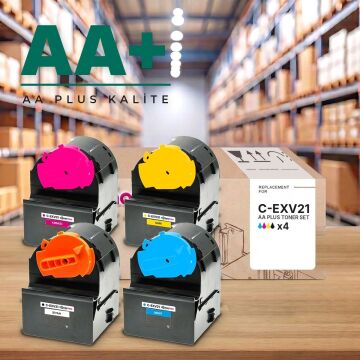 Canon C-EXV21 CMYK Muadil Toner Seti AA Plus / IR-C2380i / C2880 / C2880i / C3080i / C3380 / C3380i / C3580i / C3880 / C3880i
