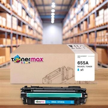 Hp 655A CF451A Mavi Muadil Toner - Çipli / Color LaserJet Enterprise M652 / M653 / MFP M681 / M682