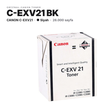 Canon C-EXV21 / IR-C2380i / C2880 / C2880i / C3080i / C3380 / C3380i / C3580i / C3880 / C3880i Siyah Orjinal Toner