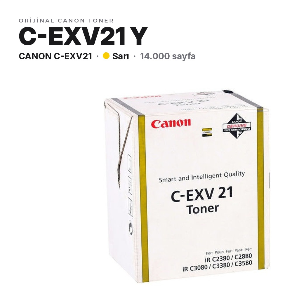 Canon C-EXV21 Y Sarı orijinal toner