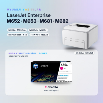 Hp 655A CF453A / Color LaserJet Enterprise M652 / M653 / MFP M681 / M682 Kırmızı Orjinal Toner