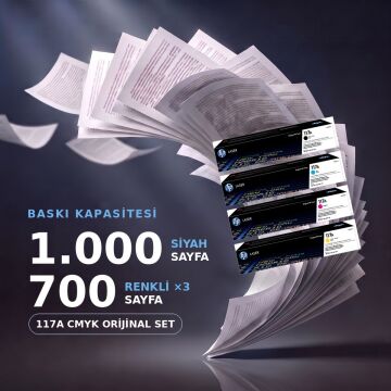 Hp 117A Orjinal Toner Set Avantaj Paket / Hp 150a / 150nw / 178nw / 179fnw W2070A